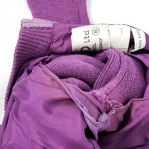 Vintage Alvin's Wool Dress Purple Size 8 - Picture 9 of 15